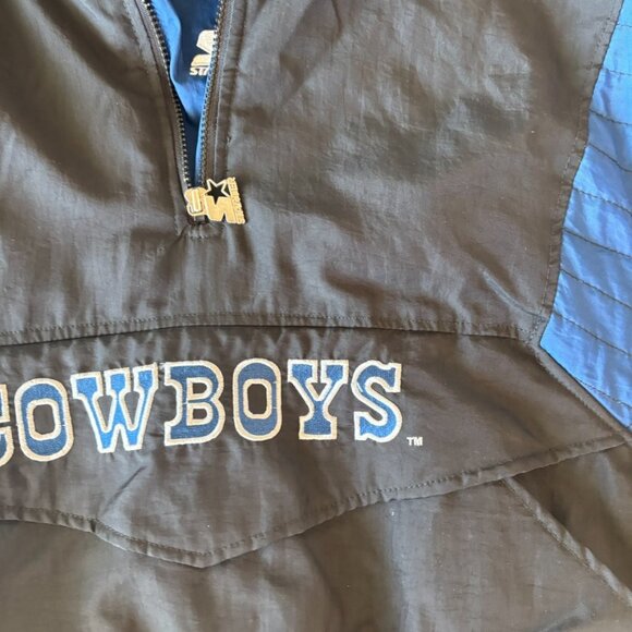 Dallas Cowboys Vintage Starter Jacket Large Kangaroo Pocket hooded - Picture 6 of 12